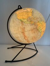 Globe vintage 1960 terrestre mappemonde Girard Barrère verre