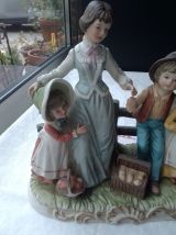Groupe statuettes femme enfants Capodimonte