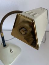 Lampe vintage 1950 bureau enfant appoint chevet crème doré -