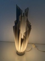 Lampe vintage 1970 Athéna Georgia Jacob drapée gris souris -