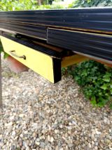 Table formica jaune citron vintage 1960 