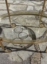 Desserte roulante en verre et laiton doré, Maison Baguès, an