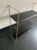 Etagère vintage 1960 String murale noir doré - 60 x 48 cm