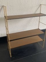 Etagère vintage 1960 String murale bois doré - 60 x 50 cm