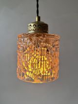 PAIRE D’ANCIENNES SUSPENSIONS EN VERRE VINTAGE