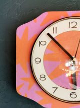 Horloge vintage pendule murale silencieuse Rose étoile orang