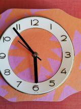 Horloge vintage pendule murale silencieuse Rose étoile orang