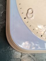 Horloge céramique vintage pendule murale silencieuse carrée 