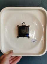 Horloge céramique vintage pendule murale silencieuse carrée 