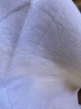 Paire beaux torchons fil de coton damassé monogramme BM.