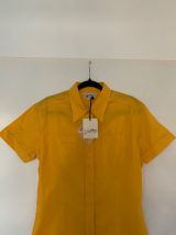 Chemise JC de Castelbajac manches courtes jaunes rétro 
