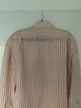 Chemise Kiton rose saumon à rayures rétro