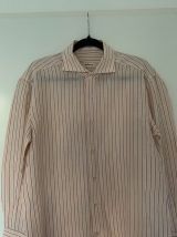 Chemise Kiton rose saumon à rayures rétro