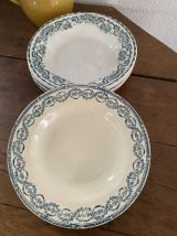 6 assiettes creuses terre de fer Salins et Moulin des Loups.