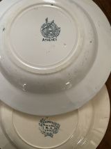 6 assiettes creuses terre de fer Salins et Moulin des Loups.