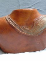 Petit buste drapé en terre cuite patinée