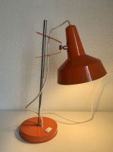Lampe vintage 1960 Monteuse Delmas bureau orange carotte  - 