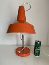Lampe vintage 1960 Monteuse Delmas bureau orange carotte  - 