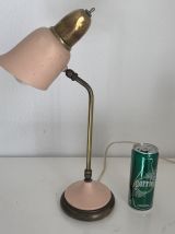 Lampe vintage 1950 style cocotte rose dorée bureau - 43 cm