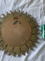 Miroir vintage 1960 soleil oeil de sorcière or bombé - 48 cm