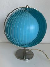 Lampe vintage 1980 Kare Moon bleue design - 37 cm
