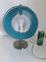 Lampe vintage 1980 Kare Moon bleue design - 37 cm
