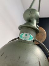 Lampe vintage 1960 Jielde 2 bras verte d'origine industriell