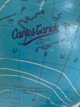 Globe vintage 1976 terrestre Taride verre marbre mappemonde 