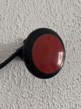 Portemanteau vintage 1960 rouge et noir 3 patères mural - 45