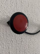 Portemanteau vintage 1960 rouge et noir 3 patères mural - 45