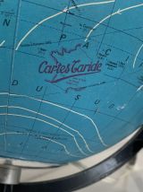 Globe vintage 1975 terrestre tripode verre Taride mappemonde