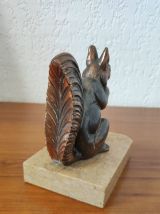 Ancien Serre Livres Ecureuil en Régule sur Marbre - Art Déco