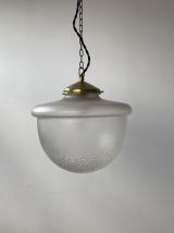 ANCIENNE LAMPE SUSPENSION DEMI-SPHERE XL ART-DECO VINTAGE