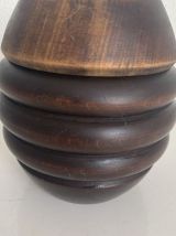 Pot à tabac vintage 1930 tabatière bois sculpté pipe - 15 x 