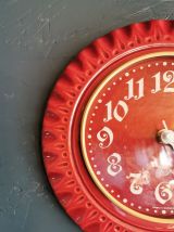 Horloge céramique vintage pendule murale silencieuse ronde 