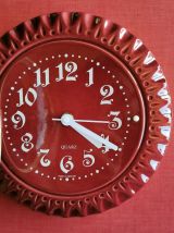Horloge céramique vintage pendule murale silencieuse ronde 