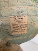 Globe vintage 1960 terrestre verre Perrina marbre mappemonde
