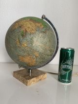 Globe vintage 1960 terrestre verre Perrina marbre mappemonde