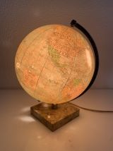 Globe vintage 1960 terrestre verre Perrina marbre mappemonde