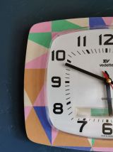 Horloge vintage pendule murale silencieuse années 70 Vedette