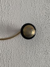 Portemanteau vintage 1960 mural doré noir 3 patères - 45 x 7