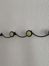 Portemanteau vintage 1960 mural jaune banane 4 patères - 65 