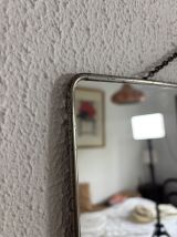 Miroir vintage 1960 barbier coiffeur carton chainette - 29 x