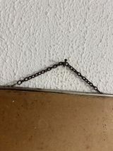 Miroir vintage 1960 barbier coiffeur carton chainette - 29 x