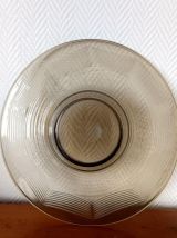 Grande coupe en verre fumé art déco 