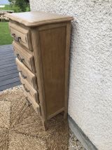 Chiffonnier bois brut 5 tiroirs 