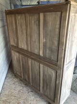 Armoire art déco, bois massif et miroir biseauté 