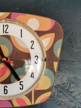 Horloge vintage pendule murale silencieuse "Fleurs vintage"