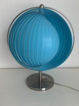 Lampe vintage 1980 Kare Moon bleue design - 37 cm