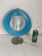 Lampe vintage 1980 Kare Moon bleue design - 37 cm